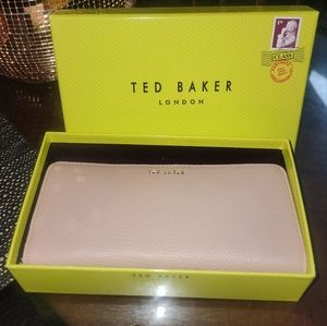 Ted Baker London Taupe Zip Clutch Credit Card Wallet.